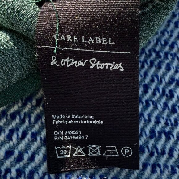 & Other Stories Stockholm Atelier Green Butterfly Print Rayon Button-Up Shirt US - Picture 6 of 6